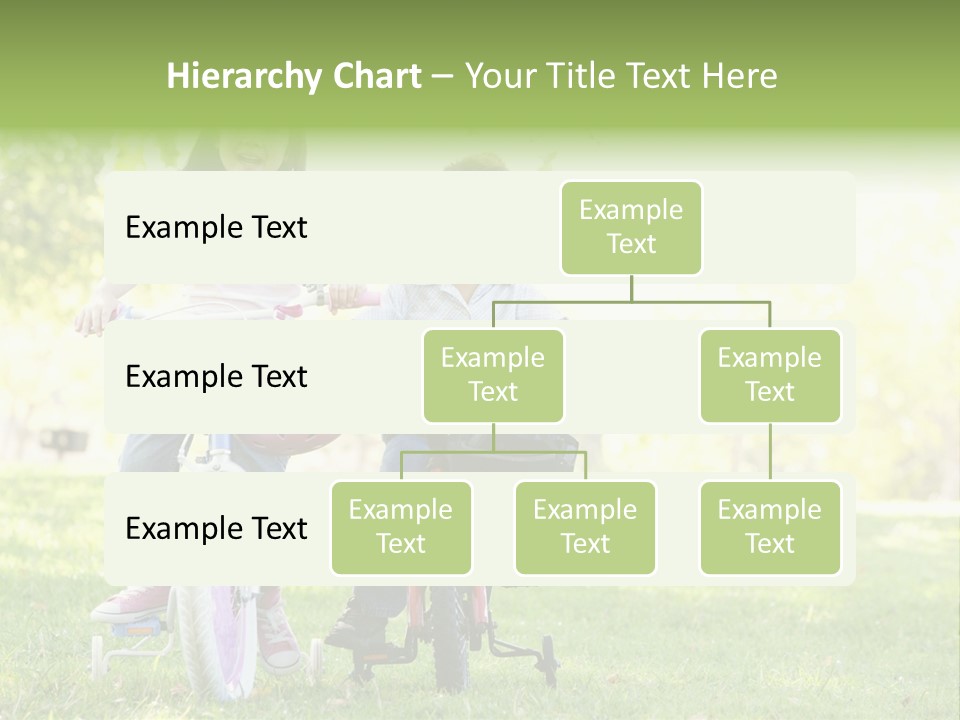 Brother And Sister Outdoors On Bicycles Smiling PowerPoint Template