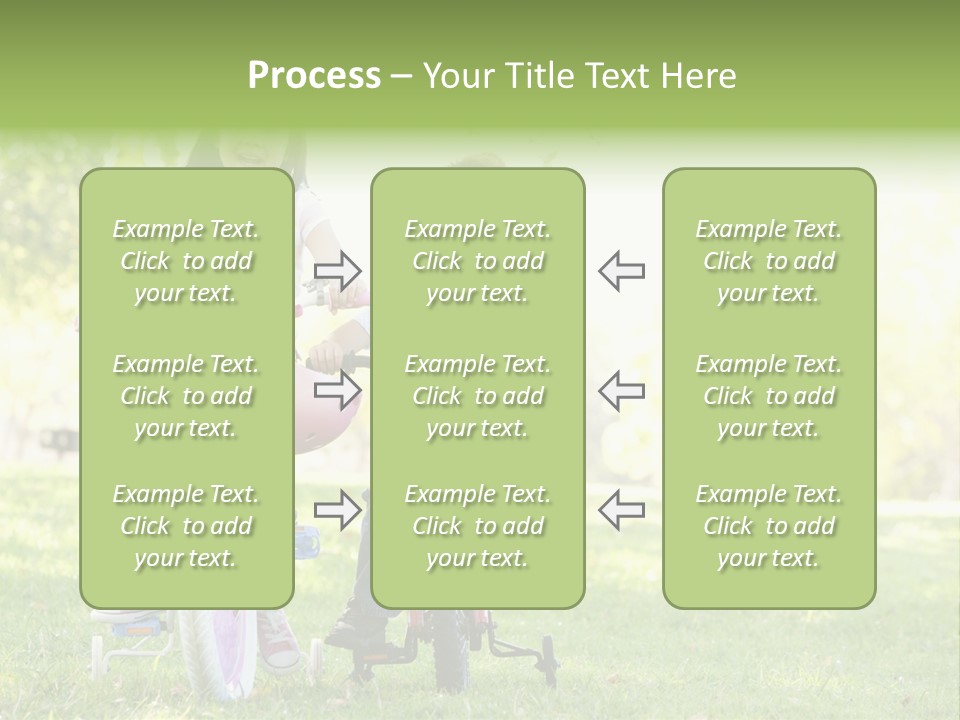Brother And Sister Outdoors On Bicycles Smiling PowerPoint Template