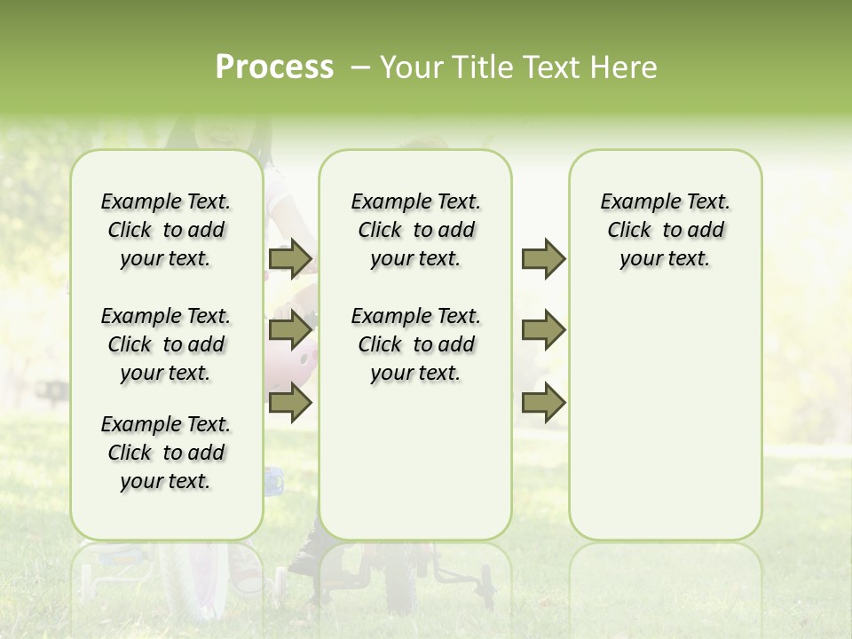 Brother And Sister Outdoors On Bicycles Smiling PowerPoint Template