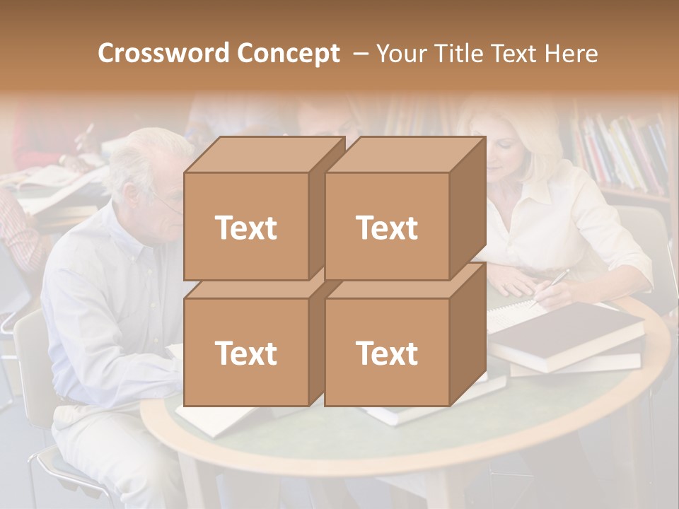 A Group Of People Sitting Around A Table With Books PowerPoint Template