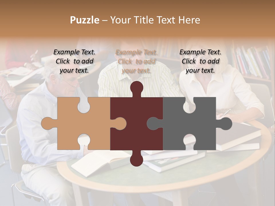 A Group Of People Sitting Around A Table With Books PowerPoint Template