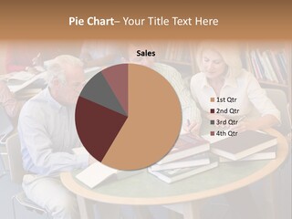 A Group Of People Sitting Around A Table With Books PowerPoint Template