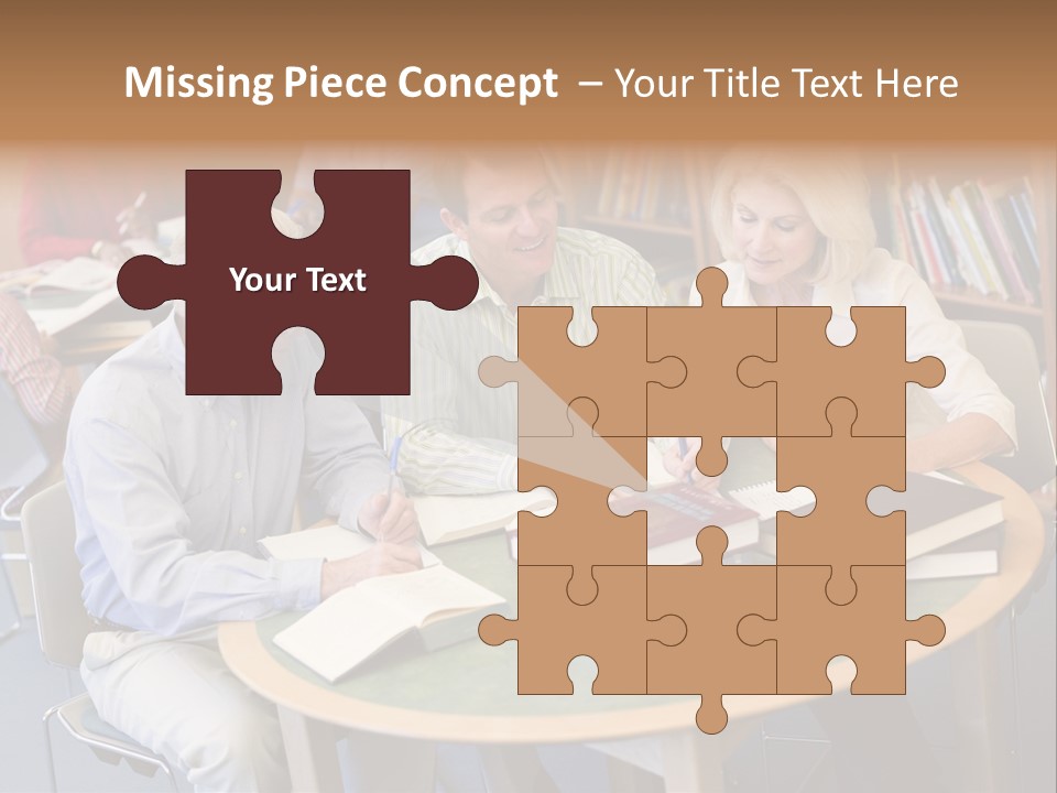 A Group Of People Sitting Around A Table With Books PowerPoint Template