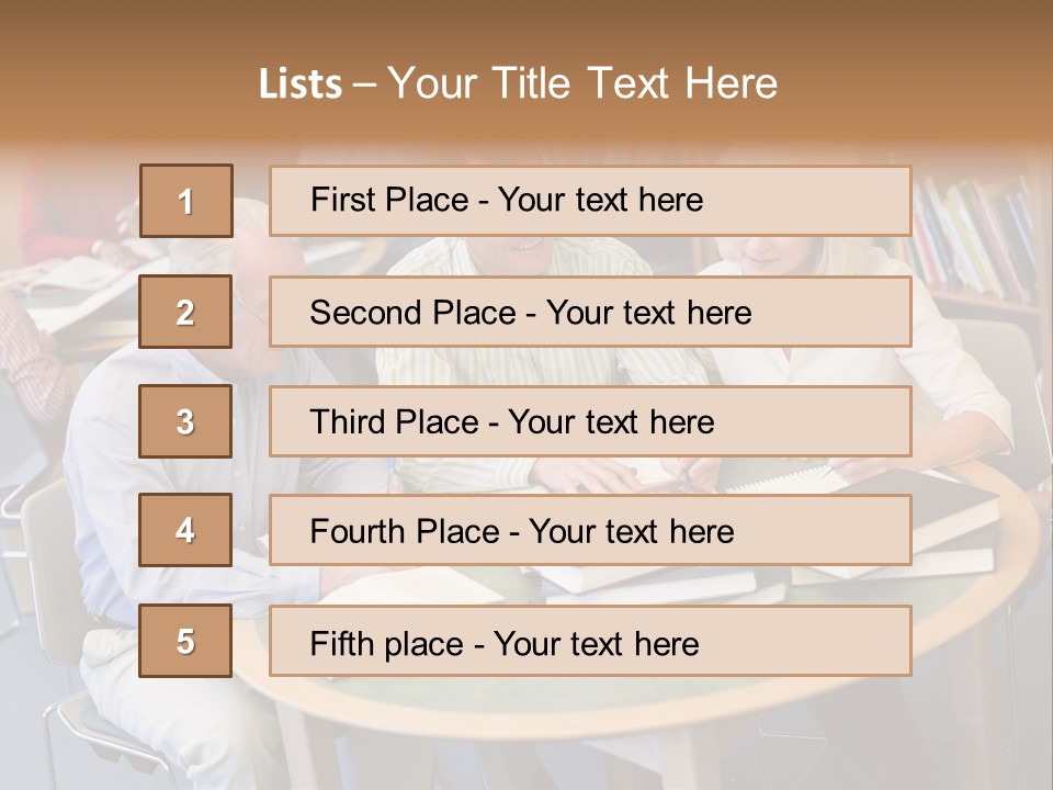 A Group Of People Sitting Around A Table With Books PowerPoint Template