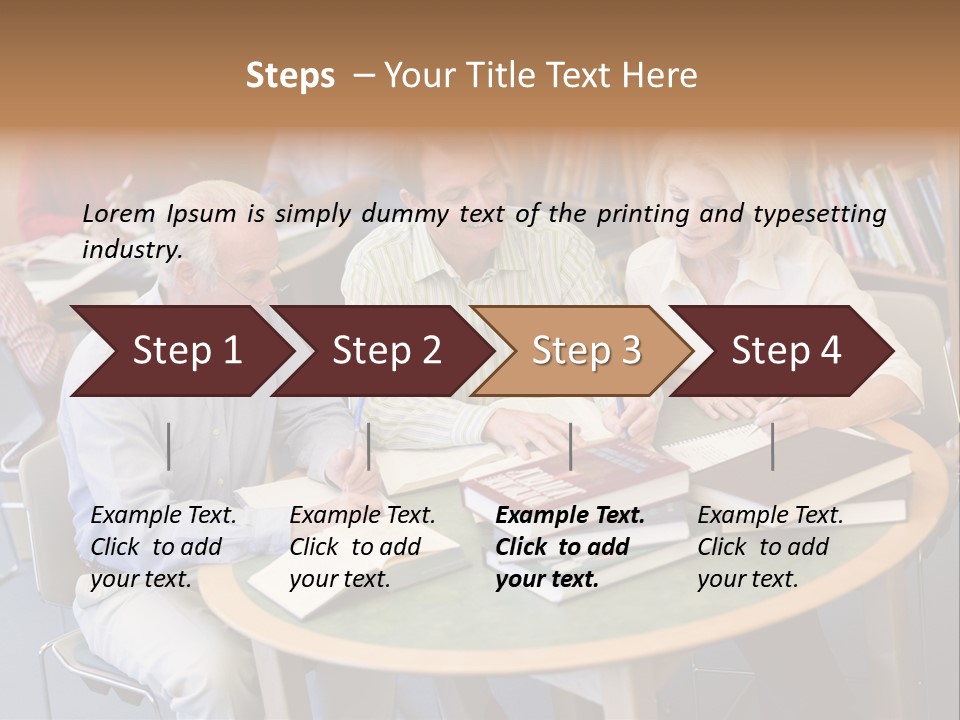 A Group Of People Sitting Around A Table With Books PowerPoint Template