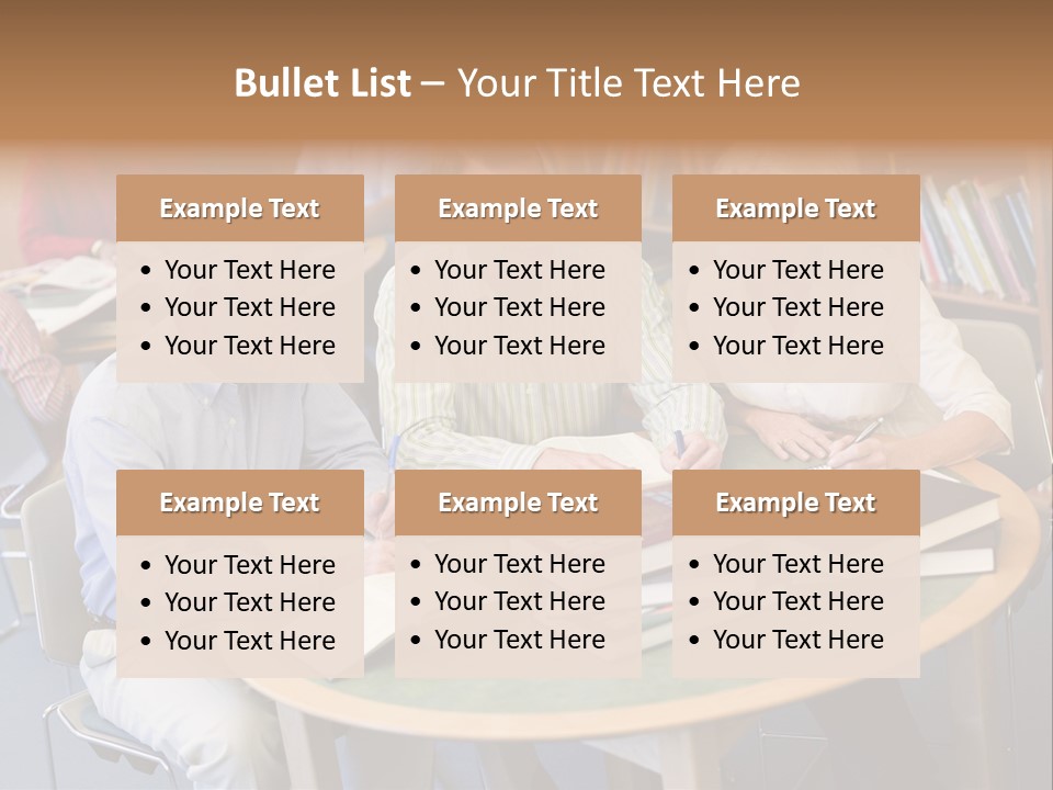 A Group Of People Sitting Around A Table With Books PowerPoint Template