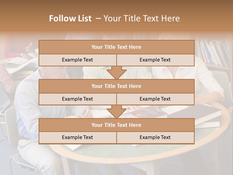 A Group Of People Sitting Around A Table With Books PowerPoint Template