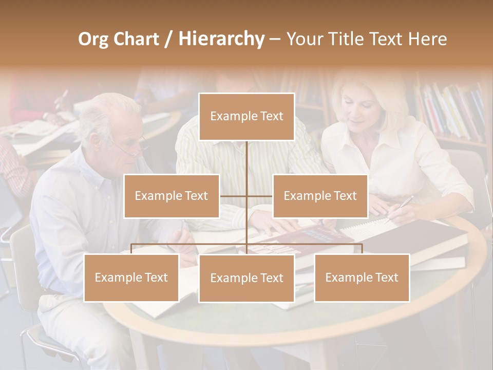 A Group Of People Sitting Around A Table With Books PowerPoint Template
