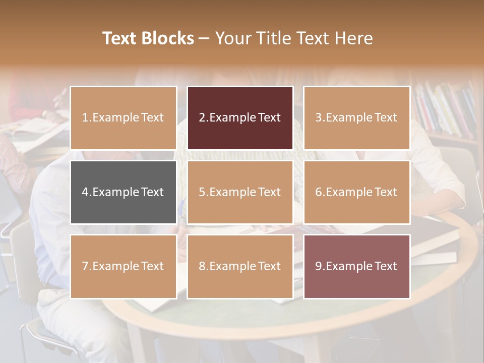 A Group Of People Sitting Around A Table With Books PowerPoint Template
