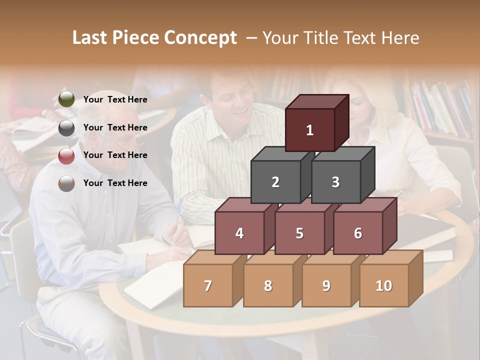 A Group Of People Sitting Around A Table With Books PowerPoint Template