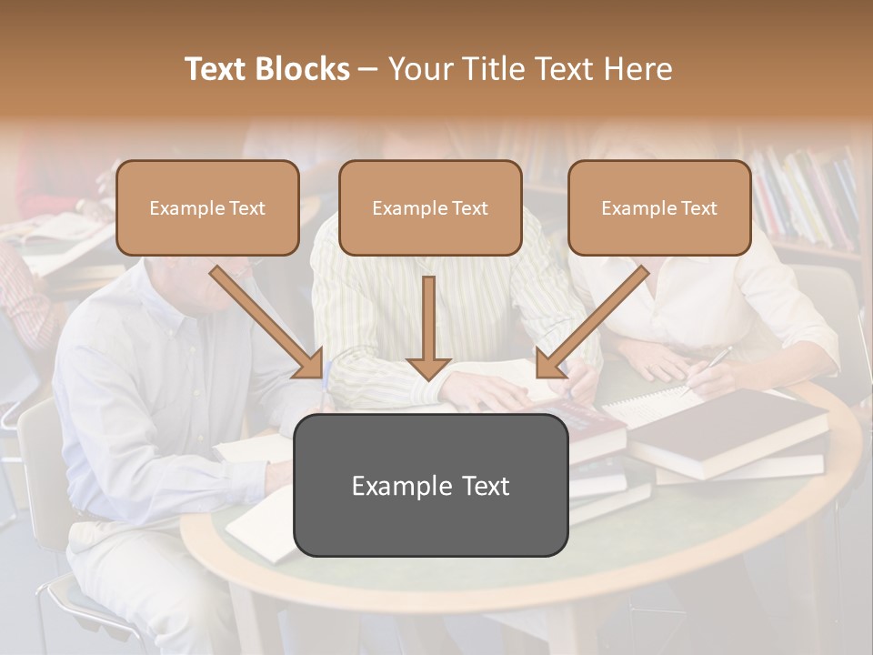 A Group Of People Sitting Around A Table With Books PowerPoint Template