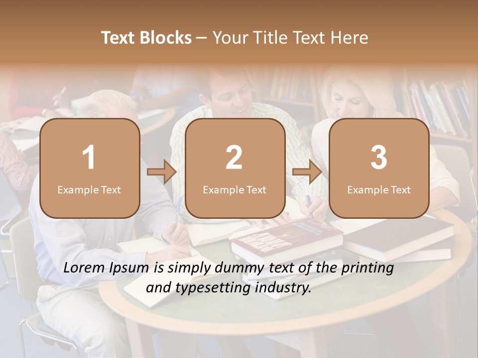 A Group Of People Sitting Around A Table With Books PowerPoint Template