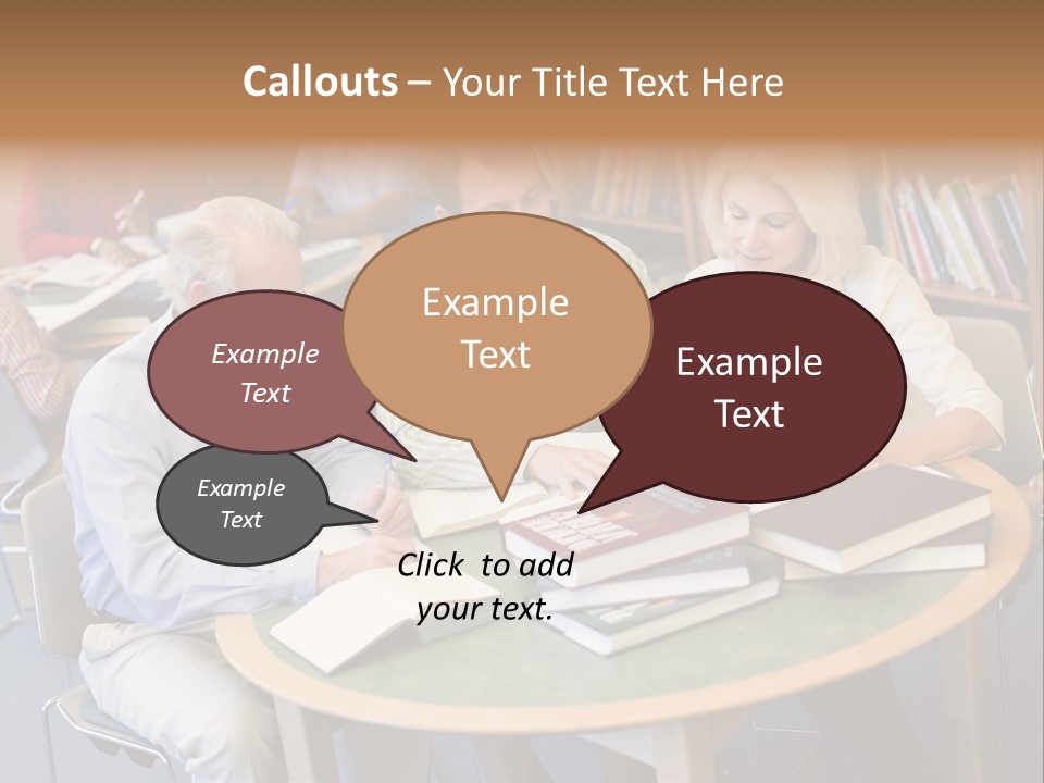 A Group Of People Sitting Around A Table With Books PowerPoint Template