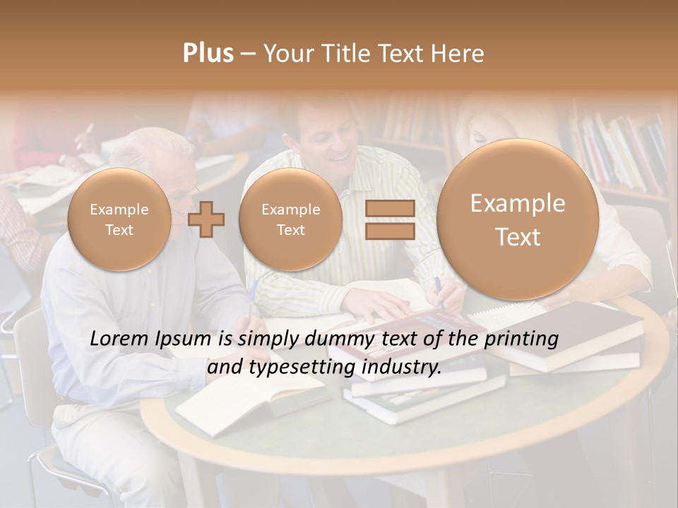 A Group Of People Sitting Around A Table With Books PowerPoint Template