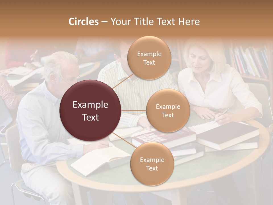 A Group Of People Sitting Around A Table With Books PowerPoint Template