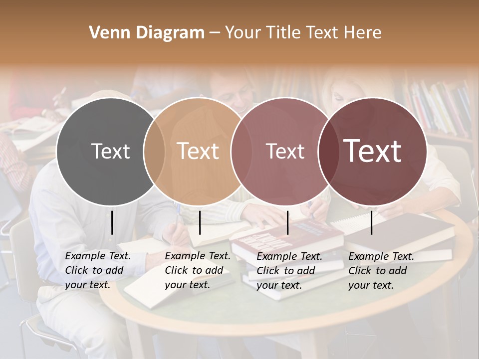 A Group Of People Sitting Around A Table With Books PowerPoint Template
