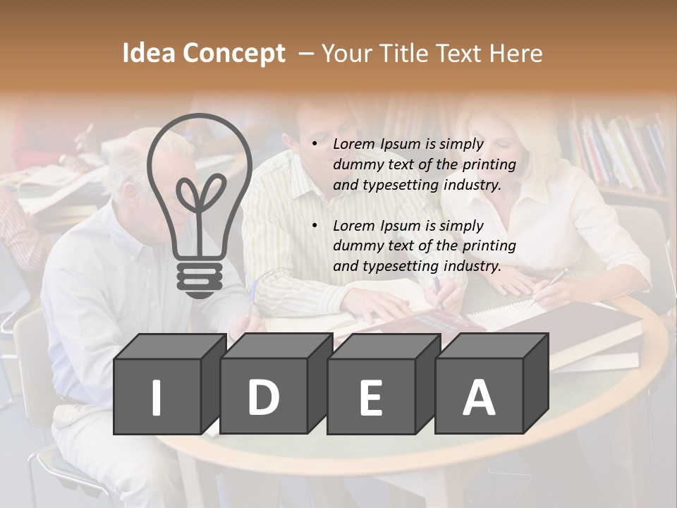 A Group Of People Sitting Around A Table With Books PowerPoint Template