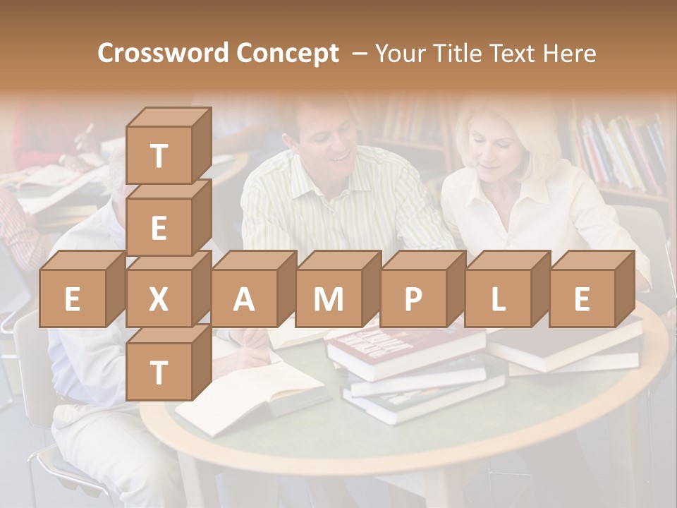 A Group Of People Sitting Around A Table With Books PowerPoint Template