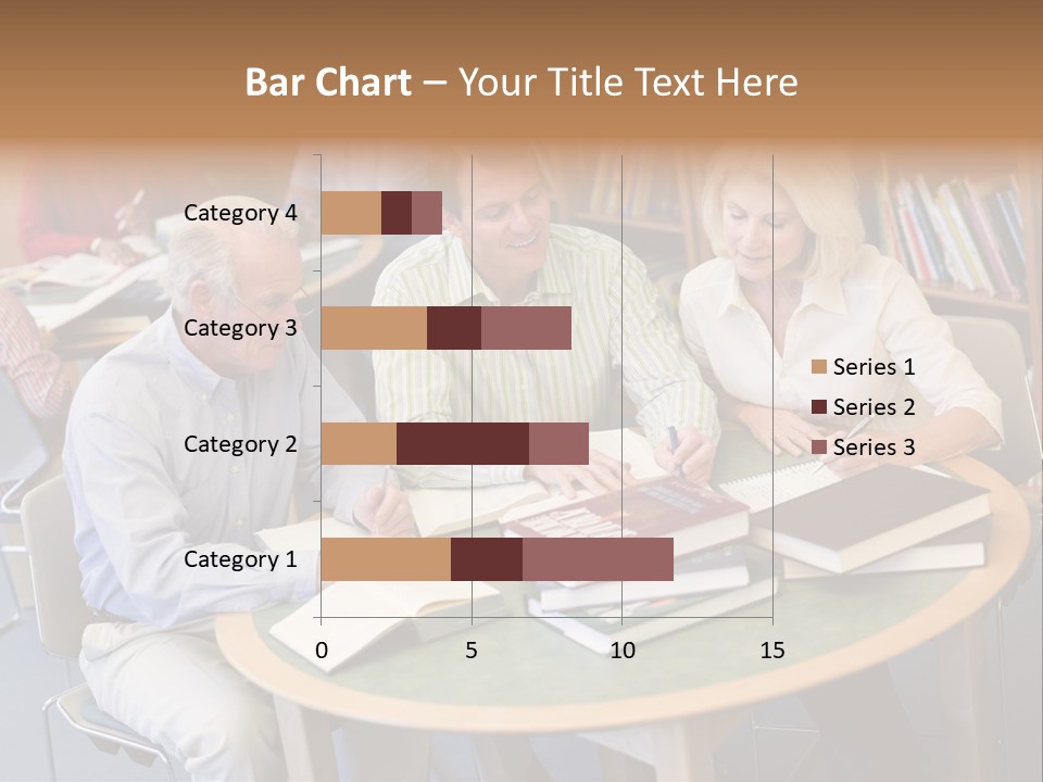 A Group Of People Sitting Around A Table With Books PowerPoint Template