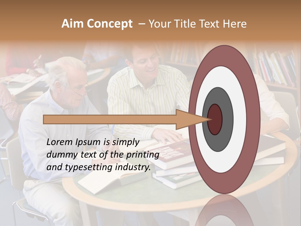 A Group Of People Sitting Around A Table With Books PowerPoint Template