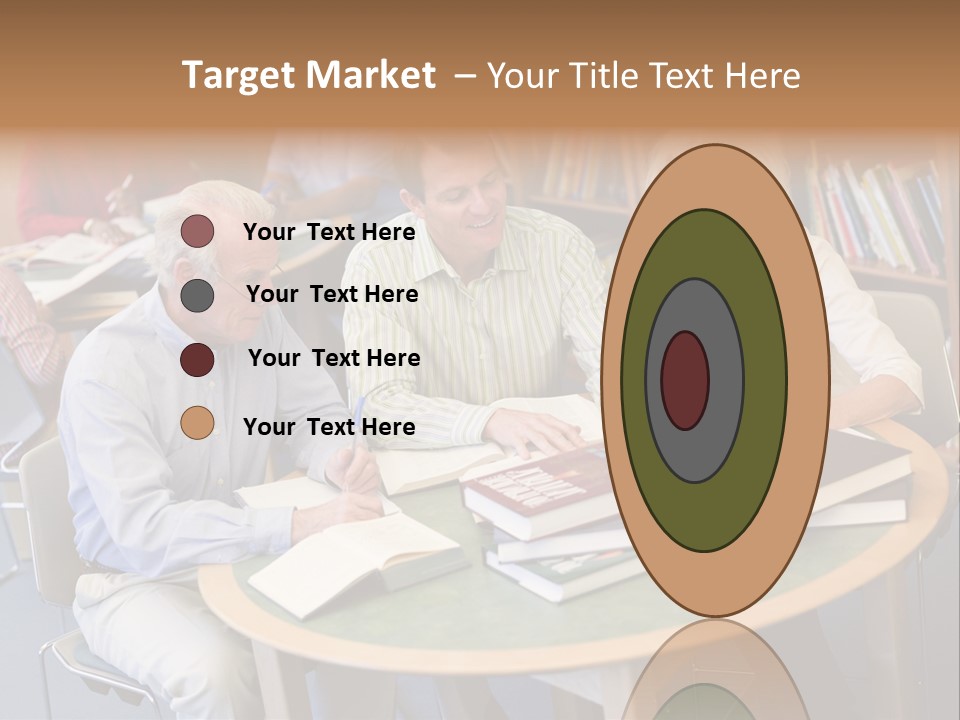 A Group Of People Sitting Around A Table With Books PowerPoint Template