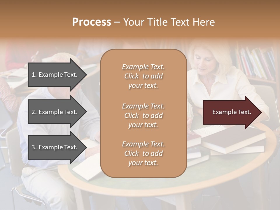 A Group Of People Sitting Around A Table With Books PowerPoint Template