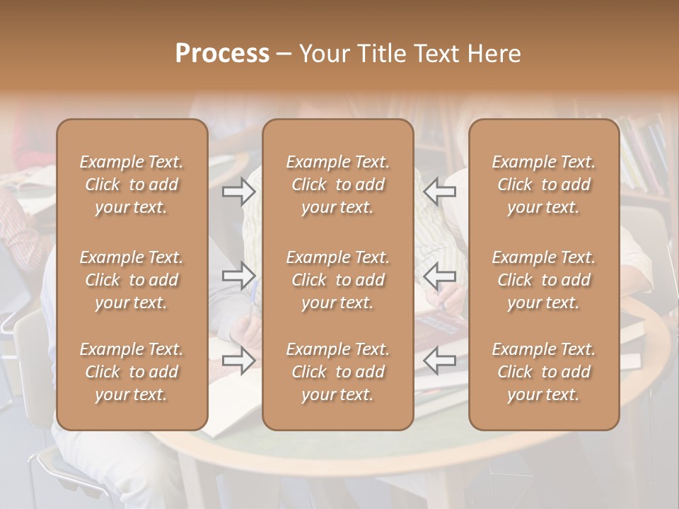 A Group Of People Sitting Around A Table With Books PowerPoint Template