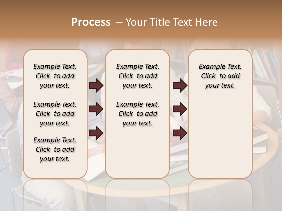 A Group Of People Sitting Around A Table With Books PowerPoint Template