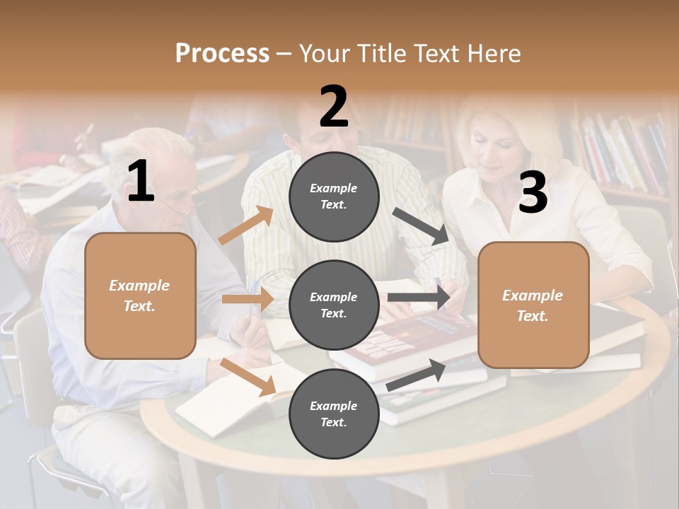 A Group Of People Sitting Around A Table With Books PowerPoint Template