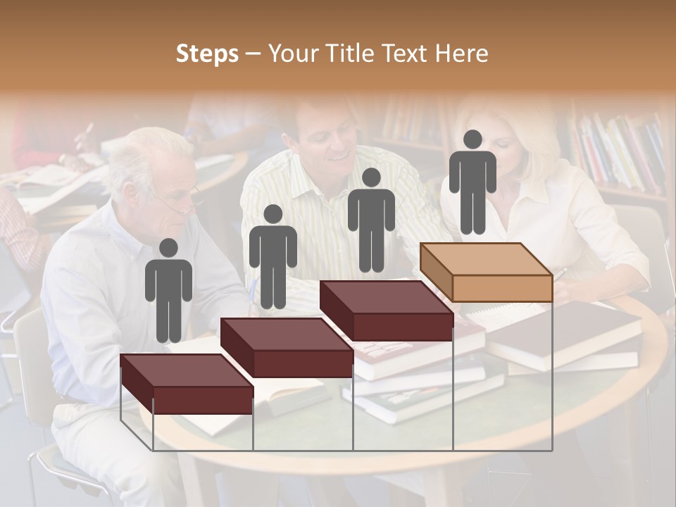A Group Of People Sitting Around A Table With Books PowerPoint Template
