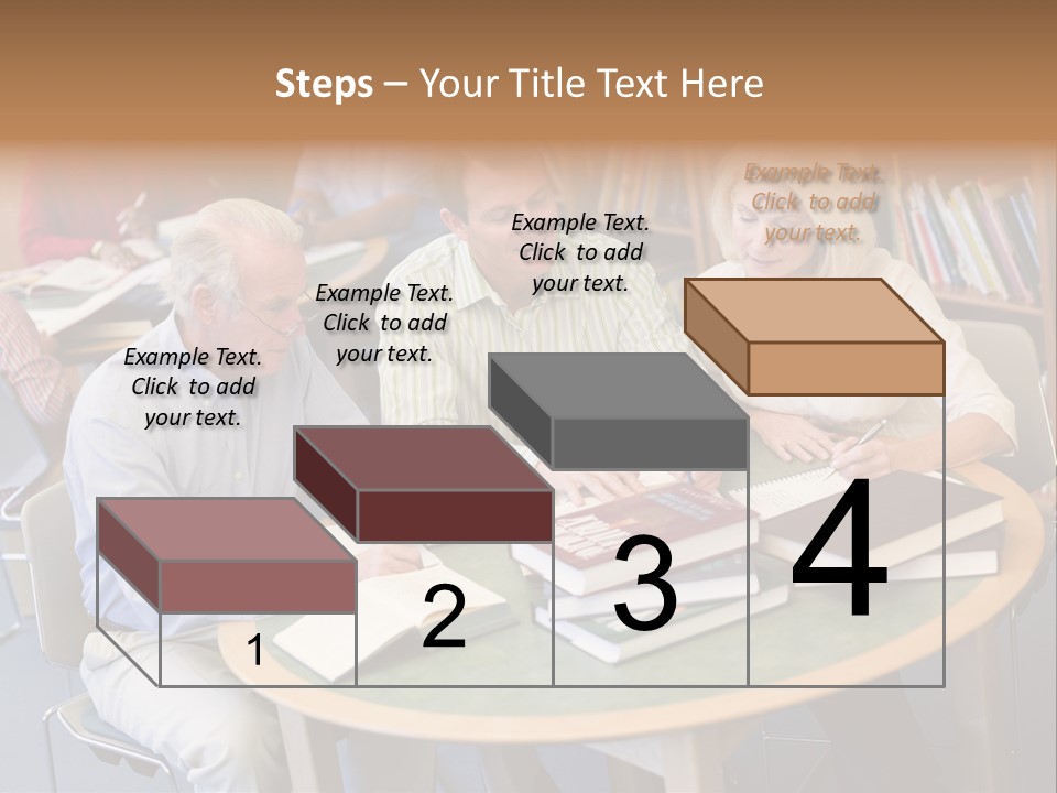 A Group Of People Sitting Around A Table With Books PowerPoint Template