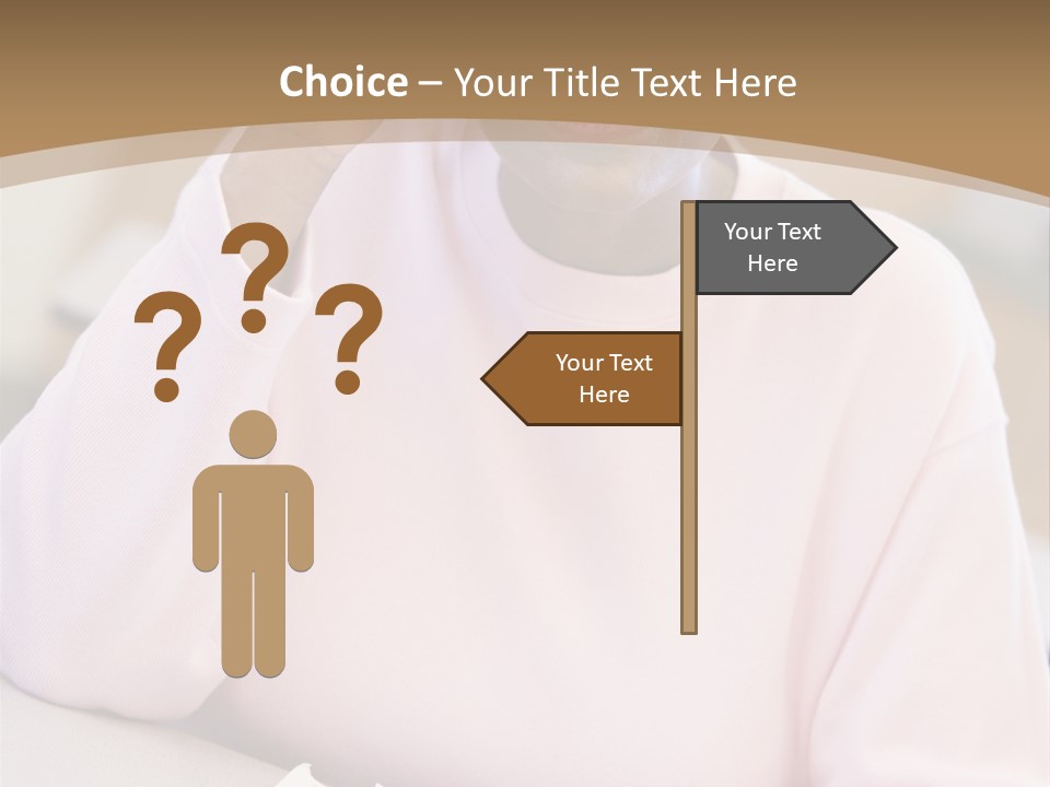 Mature Female Student Looking Confusion In Class PowerPoint Template