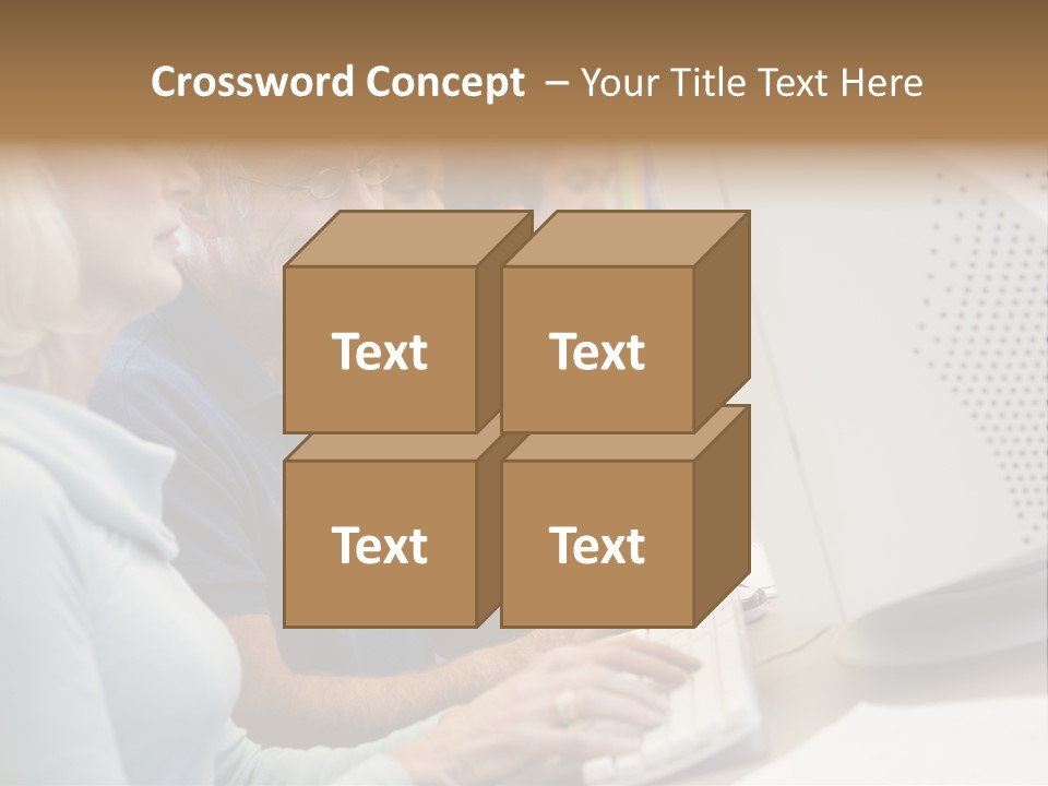 A Group Of People Looking At A Computer Screen PowerPoint Template