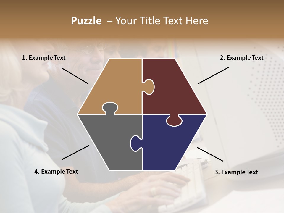 A Group Of People Looking At A Computer Screen PowerPoint Template