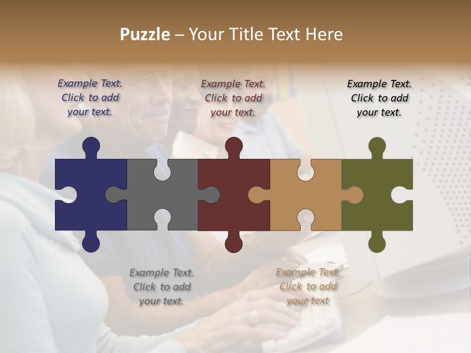 A Group Of People Looking At A Computer Screen PowerPoint Template