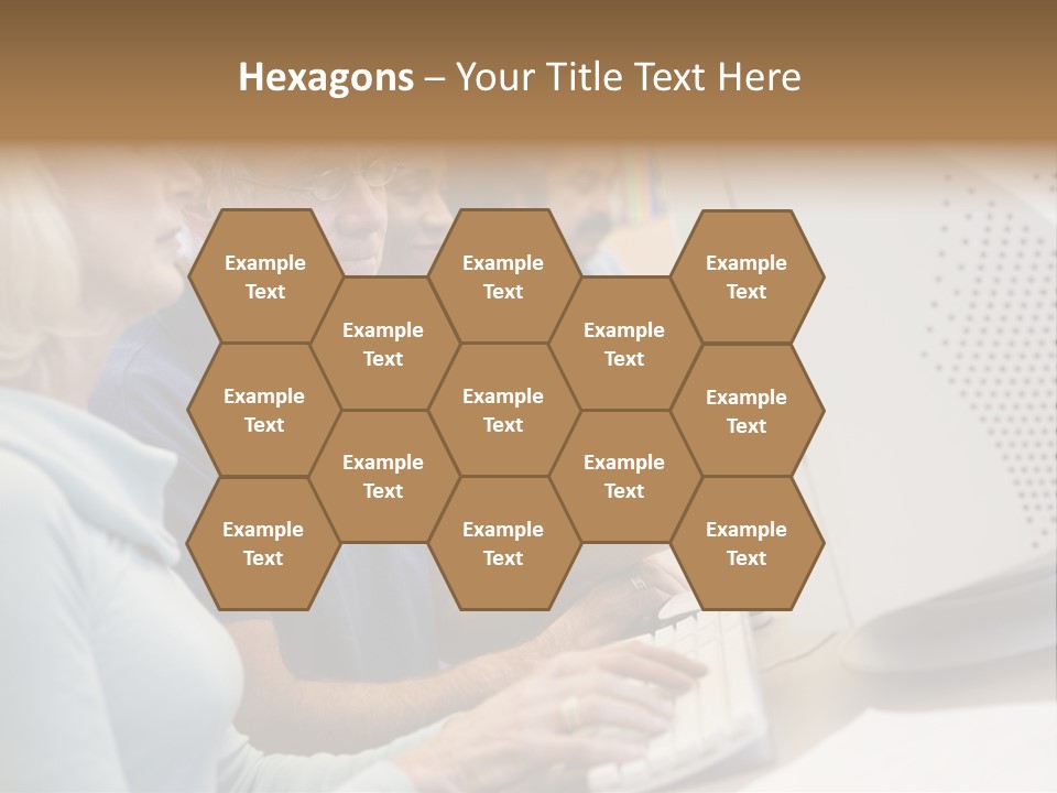 A Group Of People Looking At A Computer Screen PowerPoint Template