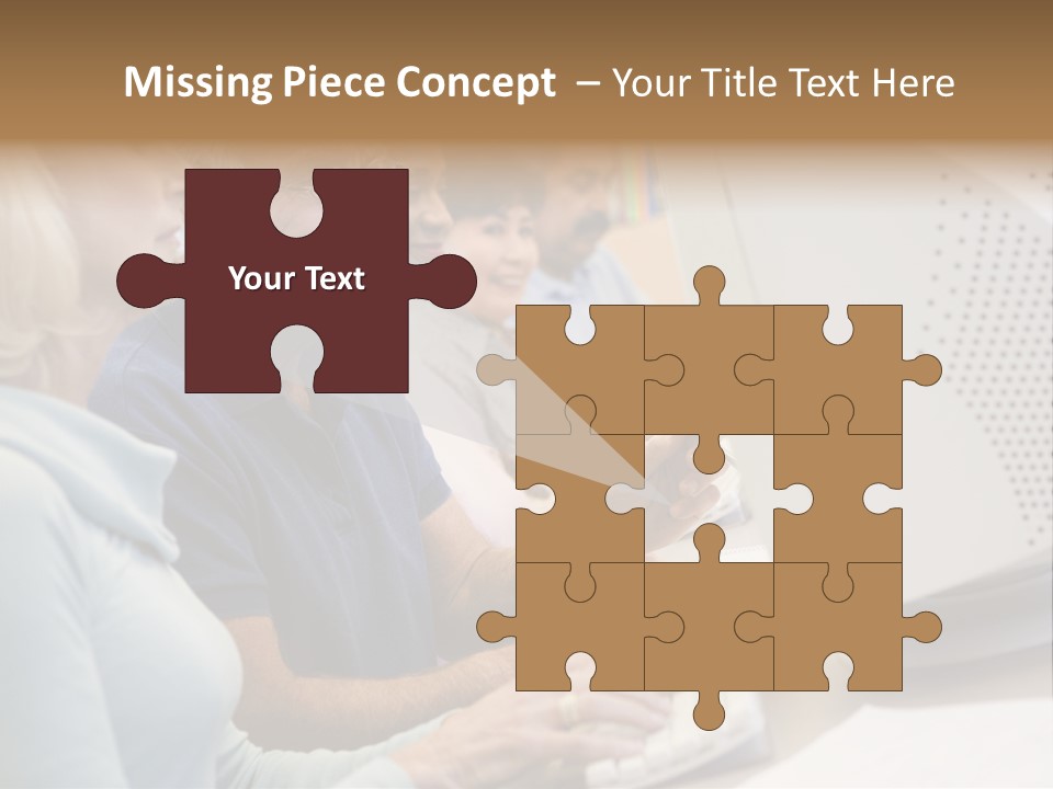 A Group Of People Looking At A Computer Screen PowerPoint Template