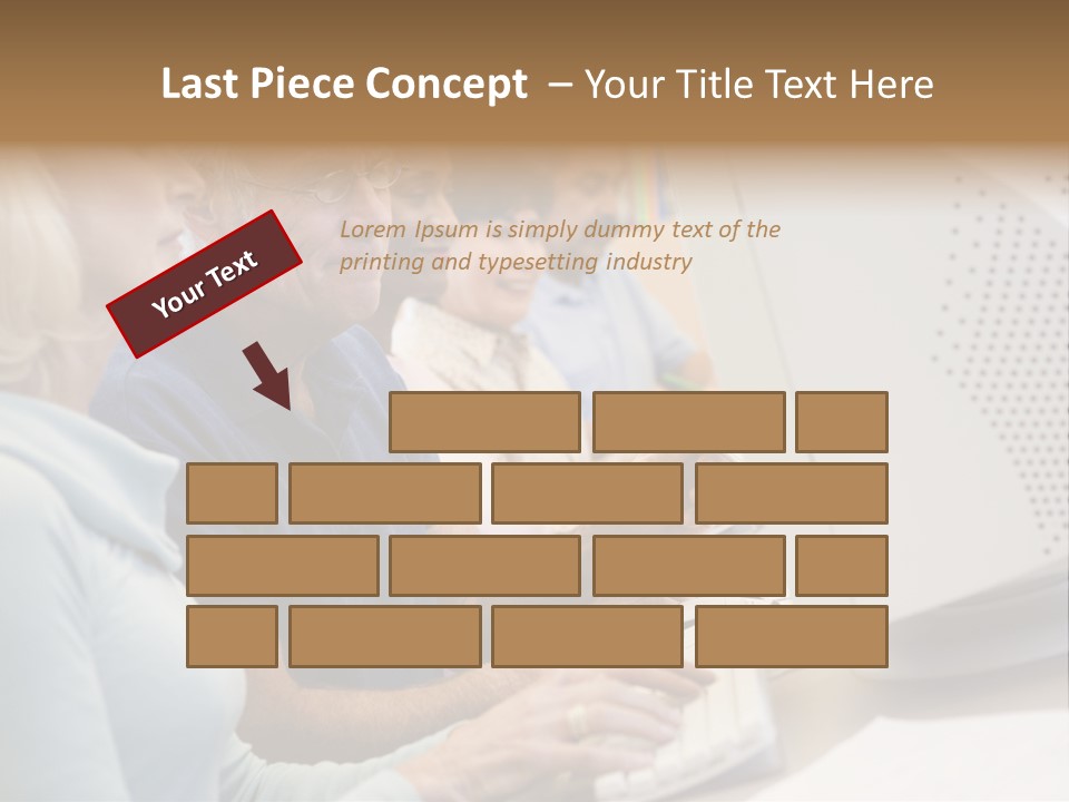 A Group Of People Looking At A Computer Screen PowerPoint Template