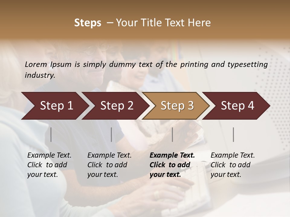 A Group Of People Looking At A Computer Screen PowerPoint Template