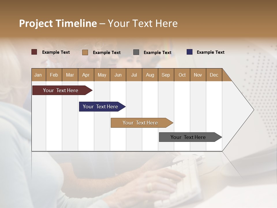 A Group Of People Looking At A Computer Screen PowerPoint Template