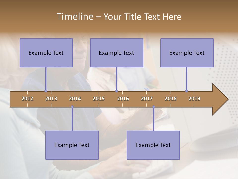 A Group Of People Looking At A Computer Screen PowerPoint Template