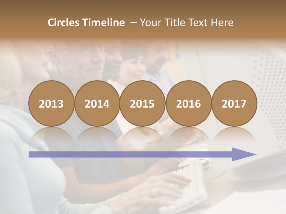 A Group Of People Looking At A Computer Screen PowerPoint Template