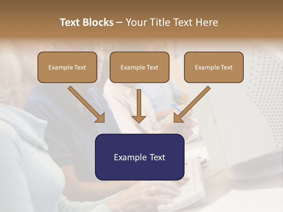 A Group Of People Looking At A Computer Screen PowerPoint Template