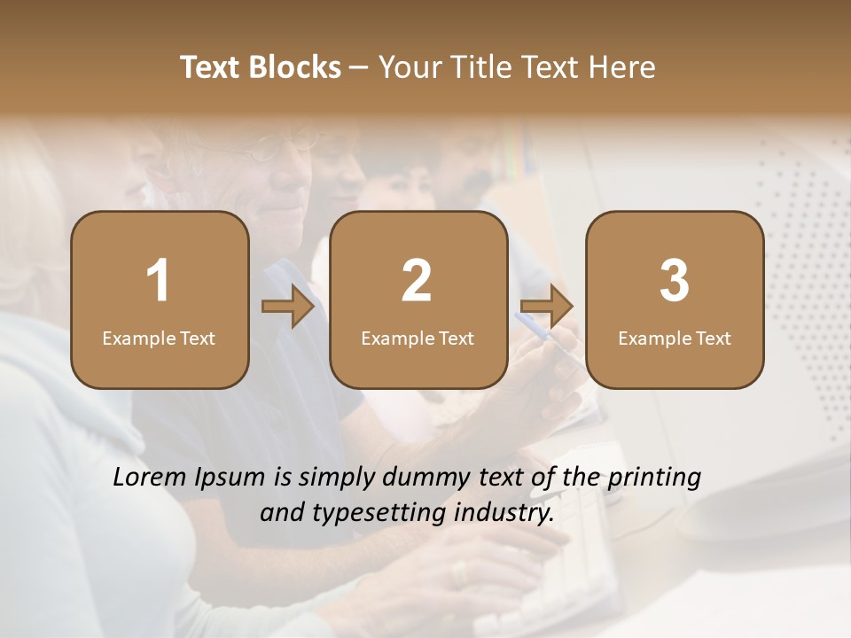 A Group Of People Looking At A Computer Screen PowerPoint Template