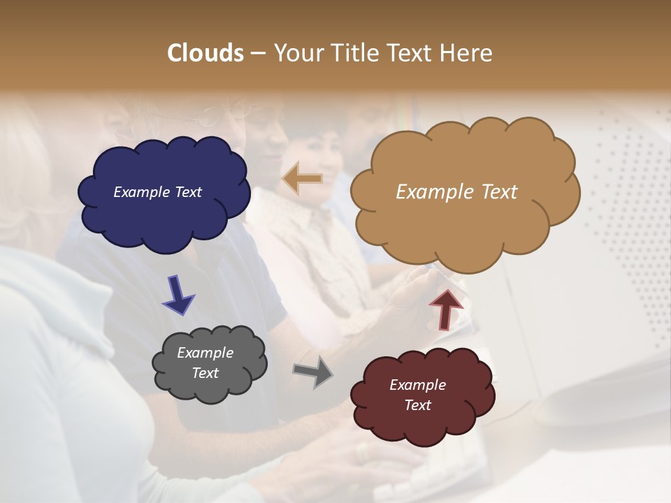 A Group Of People Looking At A Computer Screen PowerPoint Template