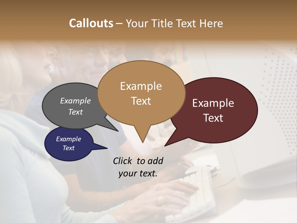 A Group Of People Looking At A Computer Screen PowerPoint Template