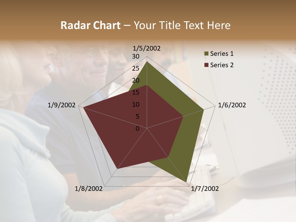 A Group Of People Looking At A Computer Screen PowerPoint Template