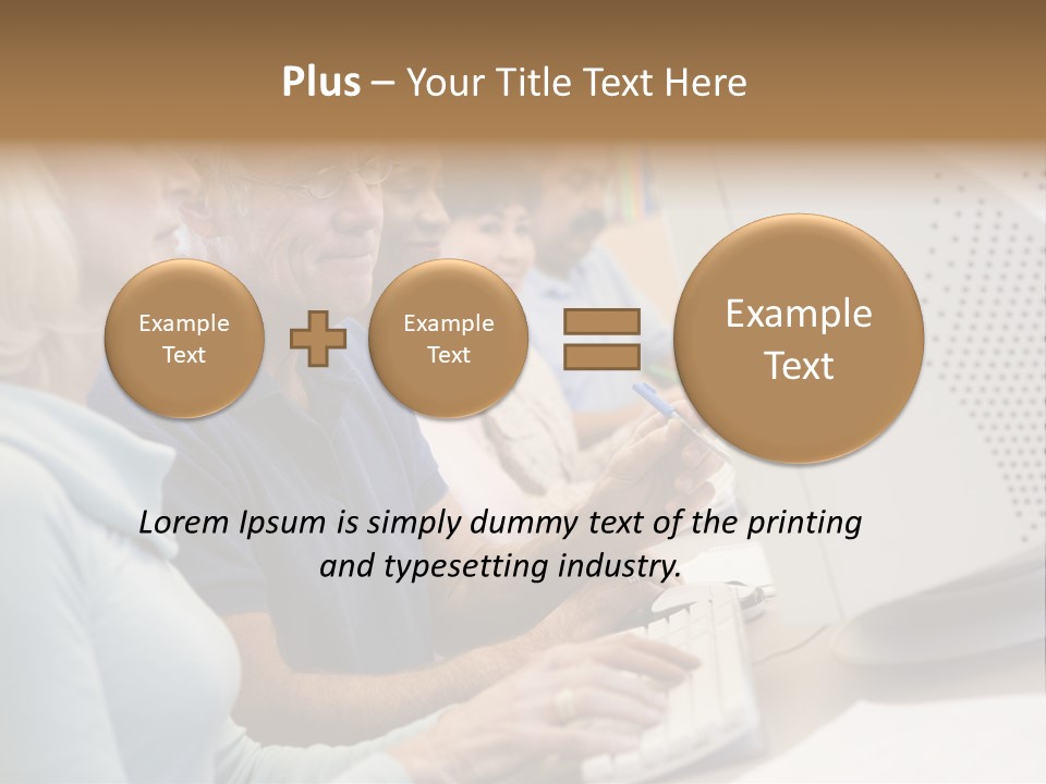 A Group Of People Looking At A Computer Screen PowerPoint Template