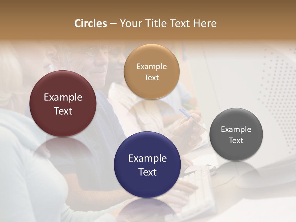 A Group Of People Looking At A Computer Screen PowerPoint Template