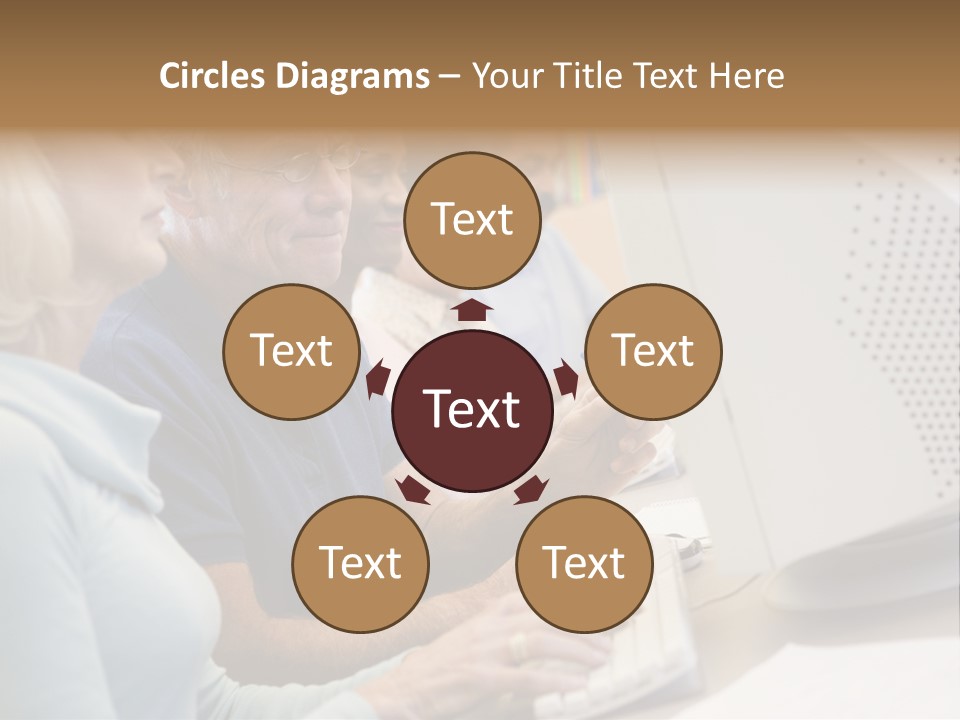 A Group Of People Looking At A Computer Screen PowerPoint Template